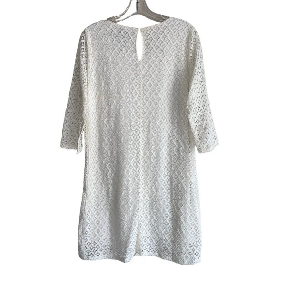 Skies Are Blue Ivory Laced Dress M Embroidered Sheer Sleeves Womens - Picture 5 of 13